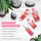 Japanese Cherry Blossom Bath & Body Kit, 3 Fl Oz Travel Size, Ideal Skincare Relaxing Home Spa Set, Includes Body Lotion, Shower Gel, Body Cream, and Fragrance Mist, Bath Gifts for Her and Him