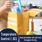 Kona Ice Packs for Lunch Boxes - No Ice Bags Required - Reusable Long Lasting Cooler Ice Packs (-5C) Small Thin Freezer Packs - Freezes in 25 Minutes (Set of 4)