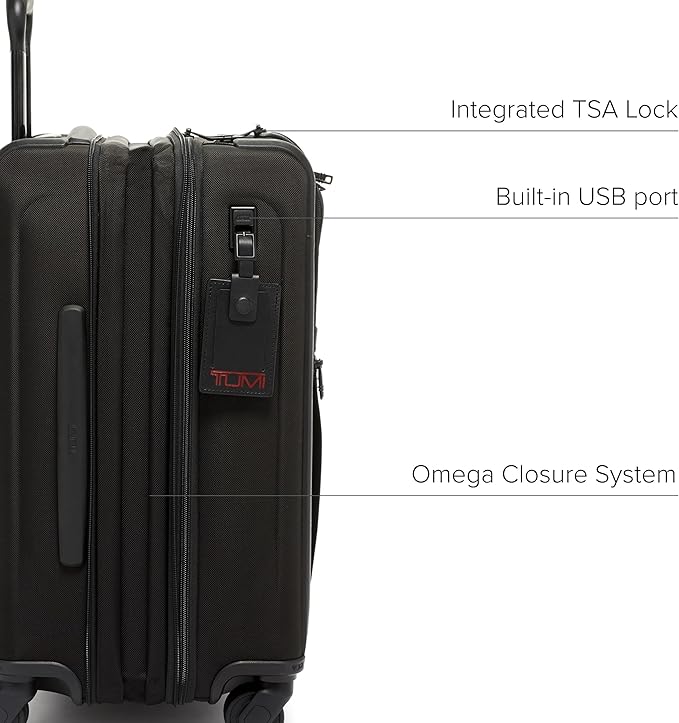 TUMI Alpha Continental Dual Access 4-Wheeled Carry-on Luggage - Rolling, Lightweight Suitcase - Secure Suitcase with Lock
