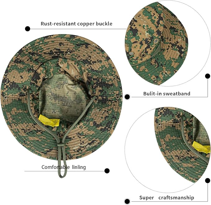 Sun Hats for Men Women Bucket Hat UPF 50+ Boonie Hat Foldable UV Protection Hiking Beach Fishing Summer Safari