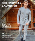 Merino.tech Men’s Merino Wool Base Layer Set – Zip-Up Heavyweight, Midweight Thermal Top & Bottom