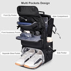 PIJUSHI Carry on Travel Backpack for Women Men Convertible Duffel Bag Backpack Large Luggage Rucksack Fit 16 Inch Laptop(PE039 Black)