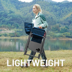 TIMBER RIDGE Aluminum Oversized Camping Chair, Lightweight Portable Directors Chair with Side Table Detachable Side Pocket for Outdoor Camping, Lawn, Picnic, Support 400lbs Blue 2 Pack