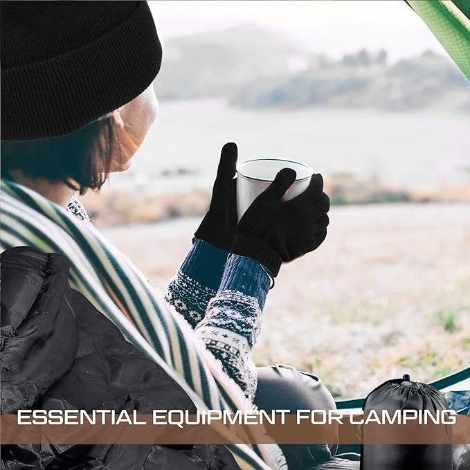 Tranqun Sleeping Bags for Adult with Winter Beanies Gloves, Cotton Liner Camping Sleeping Bag Waterproof Warm Lightweight for Backpacking Camping Indoor Outdoor Homeless People