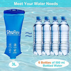 3L Gravity-Fed Water Bag for Sawyer Water Filtration System Survival Water Filter Straw, Compatible with LifeStraw and Other Water Filter Straw, Foldable, BPA-Free (3L)