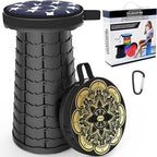 Portable Stool with Swivel Cushion Bag&Carabiner,Collapsible More Sturdy and Lightweight Camping Telescoping Stool for Mountain Hiking BBQ,Max Load Capacity 440IBs