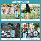 Finderomend Portable Shower for Camping with 7 Spray Modes, Hand Press Camping Shower with Removable Hose and Shower Head,Pressure Rinse Kits for Hiking Traveling Garden Beach Pet Shower