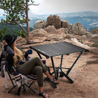 Camping Table Folding, Small Camping Table with Load 380lbs, Portable Roll up Aluminum Foldable Table with Carry Bag for Outdoor, Picnic, Camping, Black