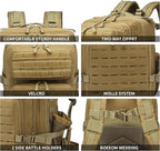 Military Tactical Backpack 45L/25L 3 Day Assault Pack Molle Daypack Hiking Backpack for Men and Women