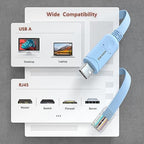 USB Console Cable,USB to RJ45 Console Cable for Cisco Routers/AP Router/Switch Windows, Mac, Linux(1.8m,50pack)