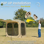 6x6 FT Pop Up Screen House Tent - Instant Screened Gazebo Canopy with Mosquito Net, Portable Backyard Tent for 4-6 People, Easy Setup Patio Shelter for Camping, BBQ, Sports & Outdoor