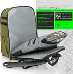 Xtreme Sight Line ~ Versa Backpack ~ Removable Faraday Sleeve fits up to a 16" Laptop ~ Heavy-Duty, Lightweight, Foam Padded & Multiple Large Compartments~ 1000D Nylon/Spacer Mesh ~ OD Green
