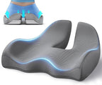 Benazcap X Large Memory Seat Cushion for Office Chair Ergonomic Cushions Pad Pillow for Pressure Relief Sciatica & Pain Relief Memory Foam for Long Sitting for Gaming Chair and Car Seat Gray