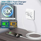 iPhone 17 16 Pro Charger Fast Charging,2Pack 20W Quick USB C Charger Block Type C Chargers Fast Charging,6FT USBC Charging Cable Cord for iPhone 17 Pro/17 ProMax/17 Air/16/16 ProMax/16e/15 Pro/15 Plus