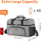 Lifewit Insulated Cooler Bag, 32/48 Can Large Leakproof Beach Cooler, Lightweight Portable Double Layer Soft-Sided Travel Ice Chest for Camping, Kayaking, Road Trips, Grocery Shopping