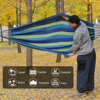 Camping Hammock Comfortable Fabric Hammocks with Tree Straps for Travel Patio Garden, Hanging Sturdy Indoor/Outdoor Hammock Up to 660lbs Portable Hammocks with Travel Bag