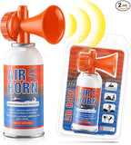 2 Pack Large Air Horn for Safety 3.5oz, 122dB Very Loud Marine Air Horn for Boat, Coast Guard Approved, Great for Boat & Marine Safety, Sporting Events, Travels, Hiking (Orange)