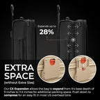 Briggs & Riley Essential 22" Carry On Expandable Spinner - Luggage for Travel, Suitcases with Wheels, Softside Rolling Bag for Men & Women, Self-Repairing Zipper - Baseline Collection, Black