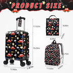 Rosamo Kid’s Luggage Set 6 Piece Suitcase Set 16’’ Hardside Luggage with Spinner Wheels Girls Boys Carry on Luggage Travel Rolling Luggage Airline Approved