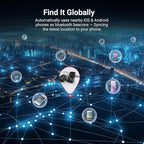 Dual-System Compatible Bluetooth Tracker for iOS or Android Key Finder, Item Locator, Smart Luggage Tracker, Pet Tracker Works with Apple Find My or Google Find Hub IP67 Waterproof Rating