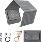 [Upgraded] MHPOWOS 40W Portable Solar Panel Charger with Triple Output (USB-C/USB-A/DC), 23% High-Efficiency & IP65 Water Resistant, Ultra-Compact Design for Backpack Camping Hiking Phone Power Bank