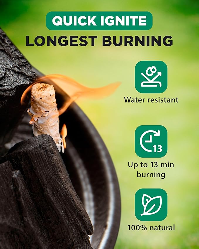 WH 185 pcs Natural Fire Starters for Campfires & Grill - 5lb Large Box - Long-Burning Charcoal Starters - Odorless Firestarters for Outdoor Fire Pit, Fireplace - Quick Ignite