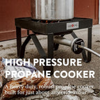 GasOne 200K BTU Propane Burner – Heavy-Duty Propane Stove – Outdoor Burner with Adjustable 0-20Psi Regulator and Steel Braided Hose – Ideal for Home Brewing, Turkey Fry