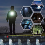 LED Flashlights, 2 Pack Tactical Flashlight High Lumens Lights with 6Pack AAA Batteries Portable Waterproof Zoomable Flashlight with 5 Mode for Camping/Outdoor/Hiking/Gift-Giving/Emergency