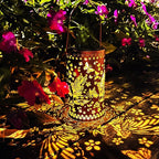 Solar Lanterns Outdoor Hanging Lantern Lights,Fairy Metal Decor Lanterns-Waterproof LED Decorative Light for Garden Patio Yard Lawn Backyard Front Porch as Gifts for Mom Grandma Women