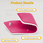 Travelambo Luggage Tags for Suitcases Faux Leather Privacy Protection 2 Pack Bag Tags Travel Accessories Essential, Rose Red