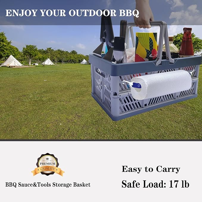 BBQ Sauce&Tools Storage Basket it more convenient for you to carry barbecue sauce tools outdoors, on the beach, and on barbecues, and it is easier to store barbecue sauce tools.