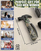 WORKPRO Multitool-12 in 1 Camping Tools with Mini Hammer-EDC Gear Multi Tools Hammer with Safety Lock and Pouch-Mini Multitools Gifts for Men and Women-Camouflage