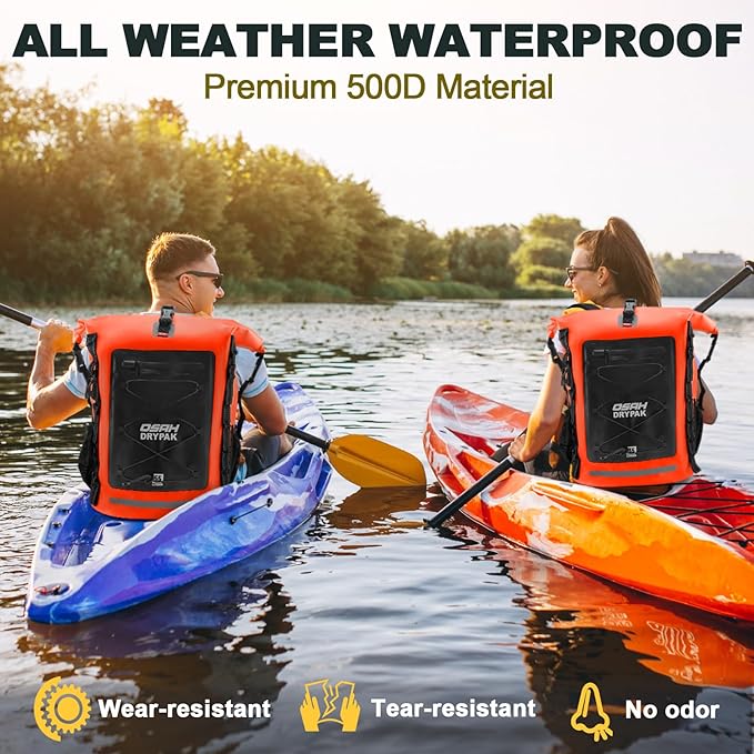 Waterproof Backpack Dry Bag 35L/55L/85L– Heavy Duty Roll-Top Hiking Backpack Sack Keeps Gear Dry for Travel, Kayaking, Boating, Camping, Rafting and Fishing