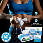 Dura Cleanse Body Wipes for Adults Bathing No Rinse (2 Pack) 100 XL Shower Wipes + 8 Travel Bath Sheets - 9" x 12" Extra Thick Waterless Adult Disposable Washcloths for Camping, Elderly Incontinence