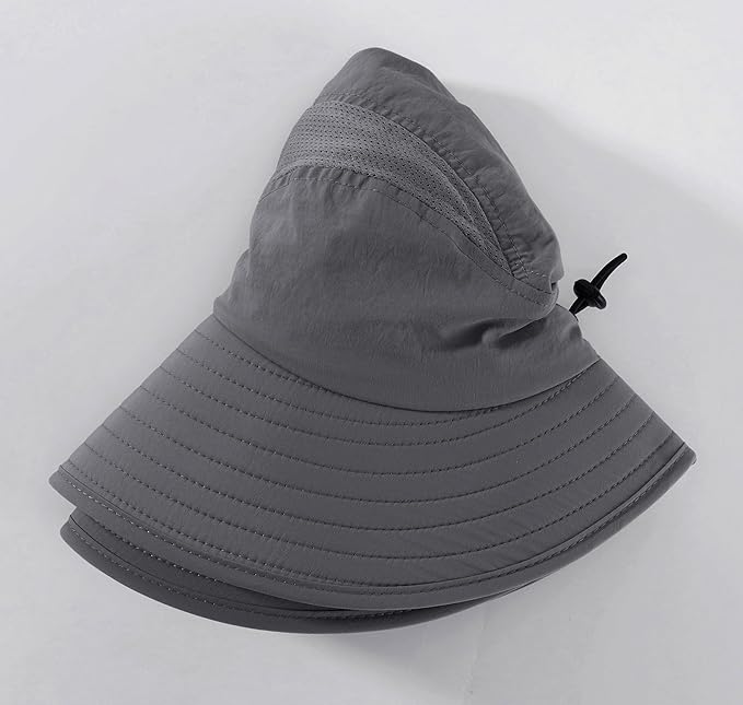 Home Prefer UPF 50+ Mens Wide Brim Fishing Hat with Neck Flap Sun Hat for Men Women Sun Protection Cap