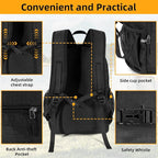 Lightweight Packable Small Hiking Backpack for Women Men - 20L Waterproof Foldable Daypack for Travel, Hiking, and Daily Use, Adjustable Chest Strap, Durable Nylon, Black