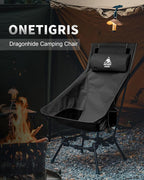 OneTigris Dragonhide Oversized Camping Chair with Pillow Design, Comfortable Widened Seat Folding, 275 lbs Capacity