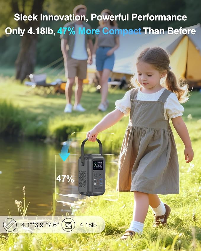 AsperX Portable Power Station (60,000mAh), Dual 140W Fast Charging (Total 200W), LiFePO4 Battery, 192Wh Power Bank Station, Generator for Home Use, Home Backup for Travel, Camping, Emergency (Gray)