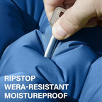 Camping Sleeping Pad, Ultralight Camping Mat with Pillow, Built-in Foot Pump Inflatable Sleeping Pads Compact for Camping Backpacking Hiking Traveling Tent,Double, Blue.