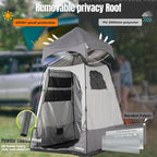 Camping Shower Tent Deluxe Changing Room Easy Set Up Privacy Shelter,Large Toilet Tent with Floor Drain Design for Beach, Camping,Hiking with Stakes and Ropes for Stability