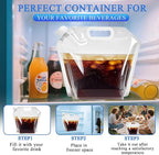 4 Pack Collapsible Water Jugs, 1.3/2.6 Gallon - BPA Free Clear Plastic Water Bag with Handle for Camping, Emergency, Hiking - Leakproof Freezable Collapsible Water Container Bags(4 x 5L)