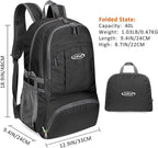 G4Free 40L Lightweight Packable Hiking Backpack, Waterproof Travel Daypack