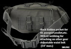 Tactical Waist Bag Utility Fanny Pack Small Hip Belt Bag Crossbody Sling Pack for Outdoor Every Day Carry, Hiking, Camping, Travel