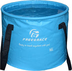 Premium Collapsible Bucket by Freegrace - Compact Portable Folding Water Container - Lightweight & Durable - Includes Handy Tool Mesh Pocket