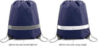 BeeGreen 20 Pieces Navy Blue Drawstring Backpack Bags Wholesale, Reflective String Bag DIY for Women and Men