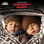 Mart Cobra Emergency Blanket 25-Pack Space Mylar Blankets Survival Gear and Supplies Reusable Thermal Camping Essentials Hiking First Aid Car Emergency Kit Prepper Foil Bug Out Bag Warm Cat Cold Snow