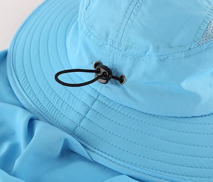 Home Prefer UPF 50+ Mens Wide Brim Fishing Hat with Neck Flap Sun Hat for Men Women Sun Protection Cap