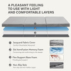 MLILY Tri-Fold Memory Foam Mattress, 4 inch Queen Folding Mattress with Collapsible and Washable Cover, Travel and Guest Mat, 80"×60"×4", Grey