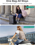 BAGSMART College Laptop Backpack, Travel Backpack for Women, Quilted Casual Daypack, Water-Resistant Bookbag for 15.6 Inch Laptop, Orange