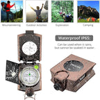 Proster IP65 Compass Hiking Survival - Lensatic Sighting Compass for Camping Navigation, Compass with Clinometer & Carry Bag for Camping Hunting Hiking Geology Activities